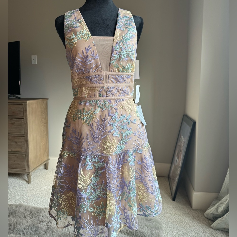 NWT HARLYN Embroidered Fit & Flare Dress